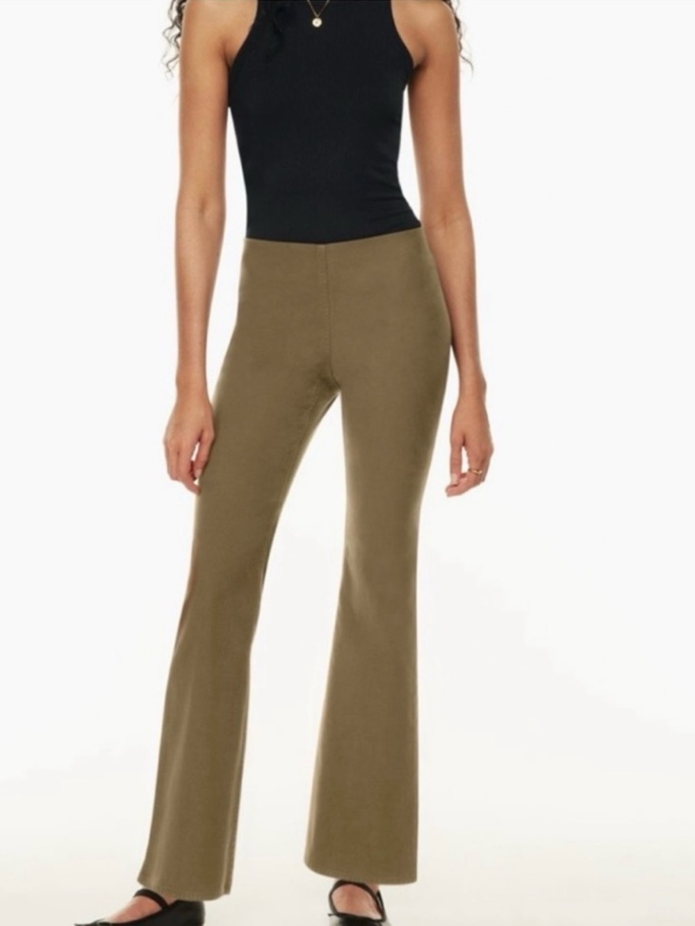 Wilfred Free Aritzia Green  Wide Leg Souvenir Pants